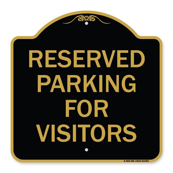Parking Space Reserved Parking Reserved for Visitors, Black & Gold Architectural, BG-1818-23352